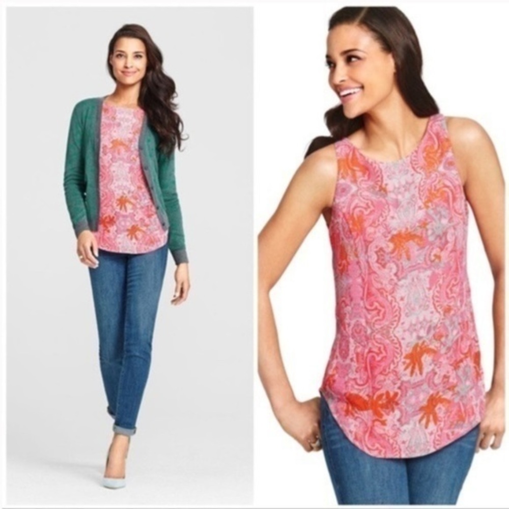 CAbi JUBILEE Pink‎ Paisley Sleeveless Top Tunic